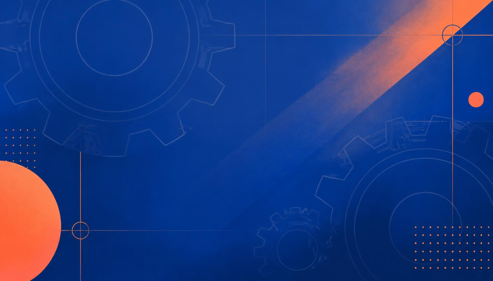 Conference visual in royal blue and coral